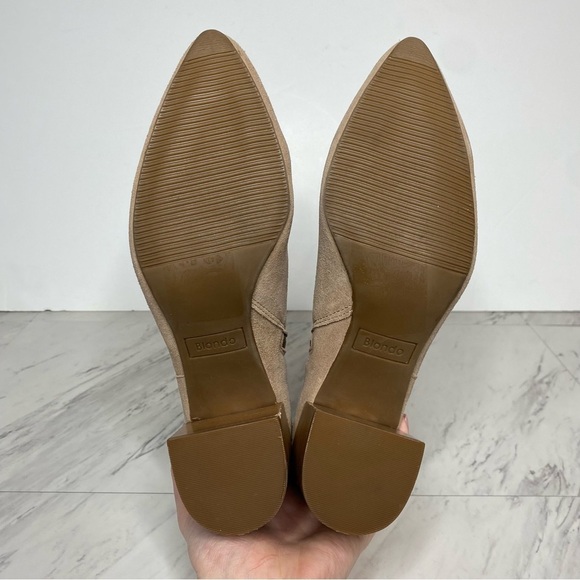 New! Blondo Tasel Tan Suede Pointy Toe Bootie 8M - Picture 14 of 15